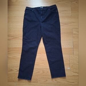 Terra & Sky Women's Jeans - Dark Blue Size 16W Straight  Pre-owned